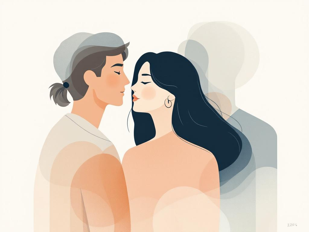 A professional abstract illustration representing the concept of The Architecture of Three in Crossover Romance