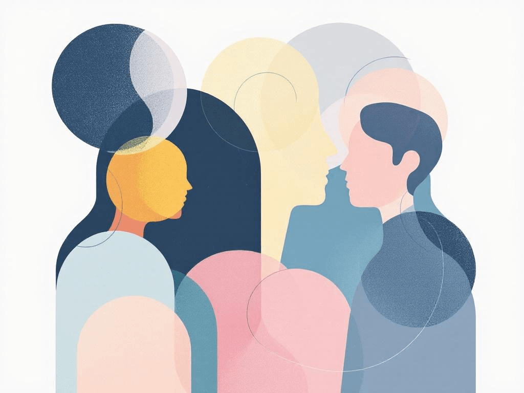 A professional abstract illustration representing the concept of The Four Levers of Voice Differentiation in Writing Craft