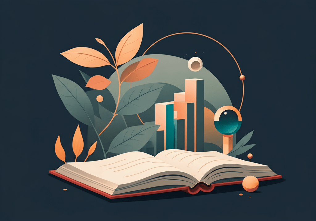 A professional abstract illustration representing the concept of Finding Material in Fiction Craft