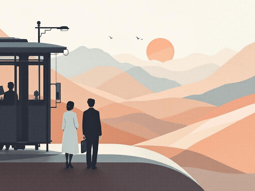 A professional abstract illustration representing the concept of Hemingway's